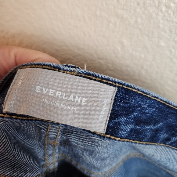 Everlane The Cheeky High Rise Button Fly Distressed Denim Jeans Size 27 - Picture 4 of 7